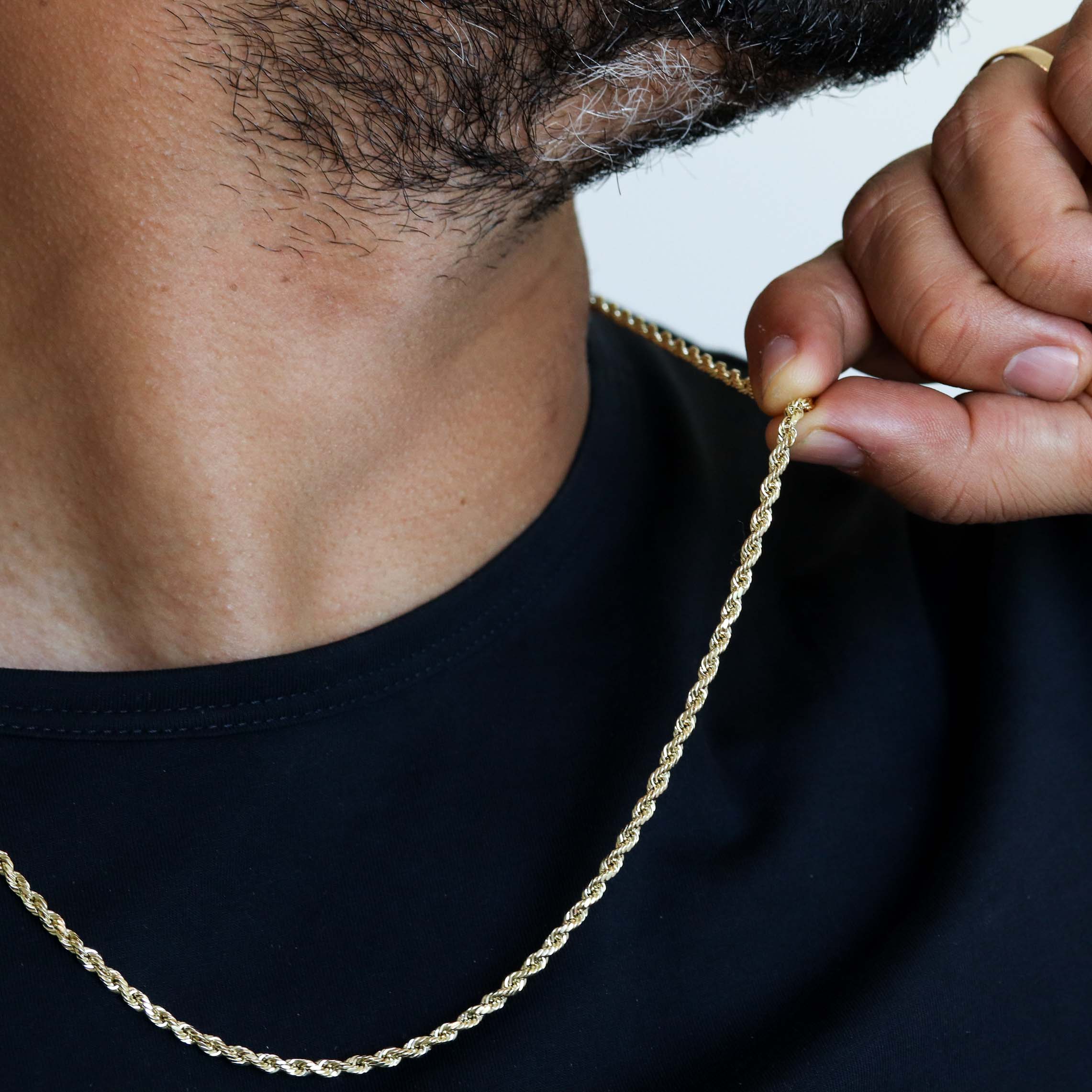 10K Hollow Gold Rope Chain - 3mm