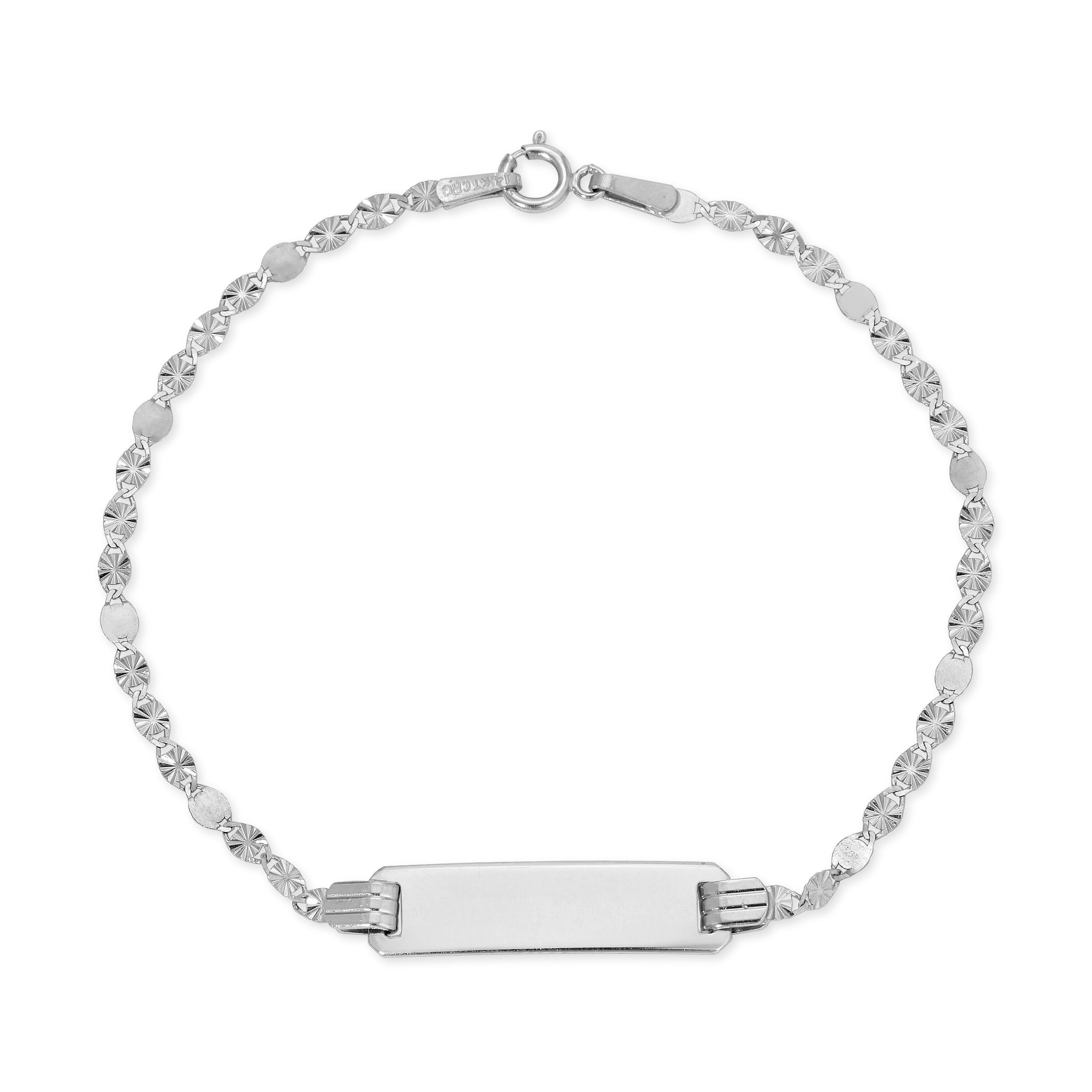 14kt White Gold ID Alternate Bracelet.