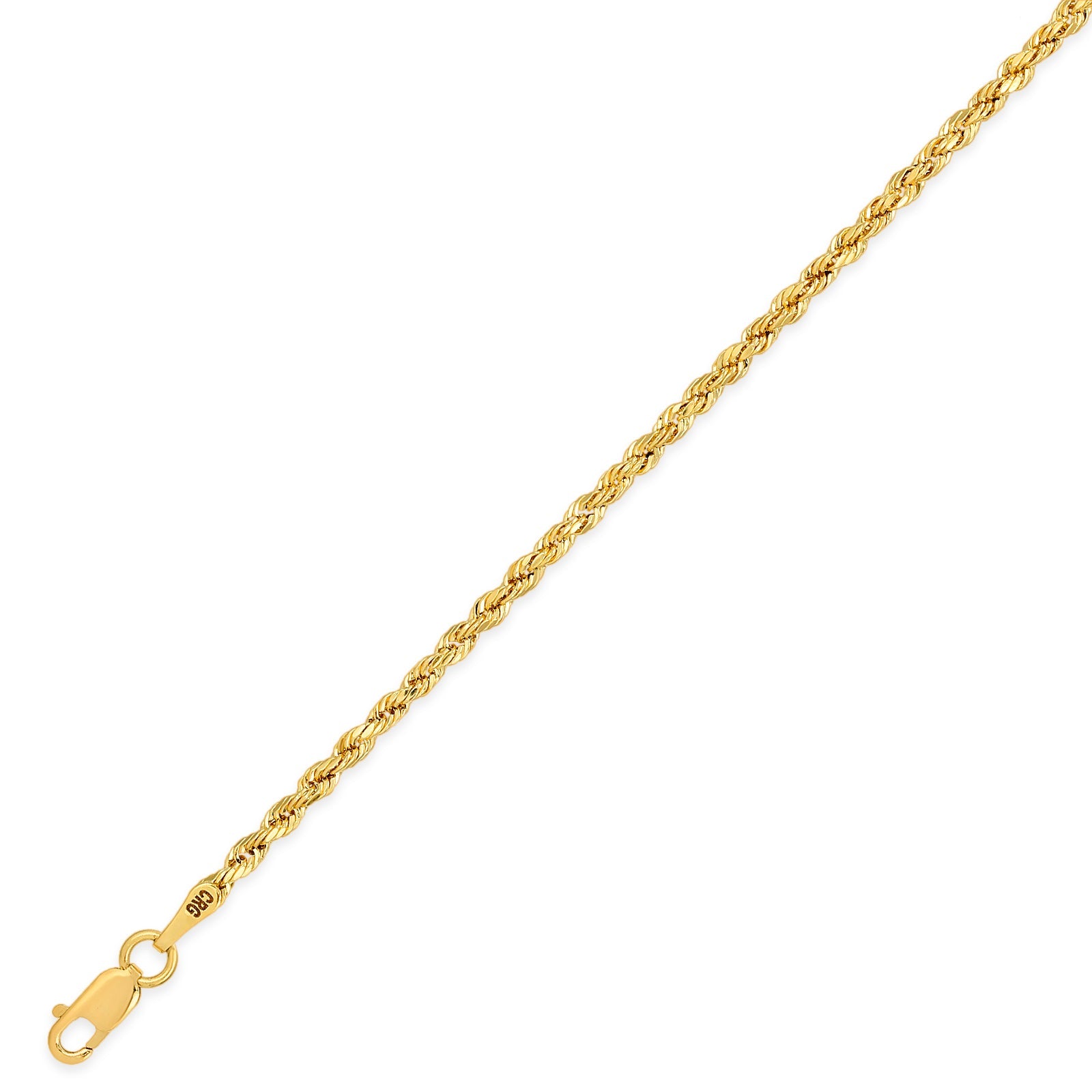 2.0mm Yellow Diamond Cut Hollow Rope