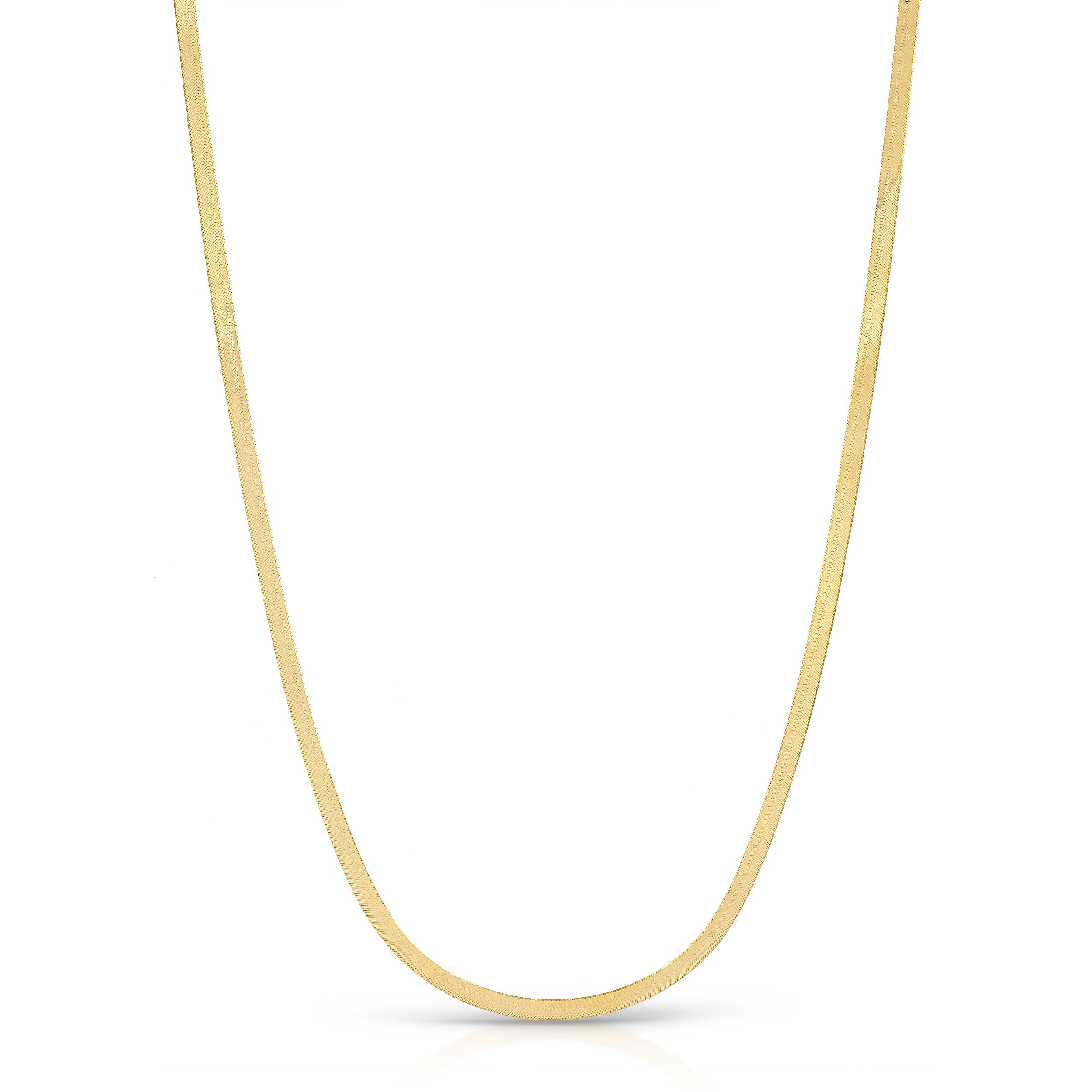 14Kt Yellow Gold 3.0mm Herring bone chain