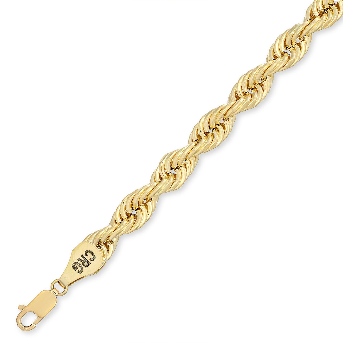 9.0mm Yellow Diamond Cut Hollow Rope