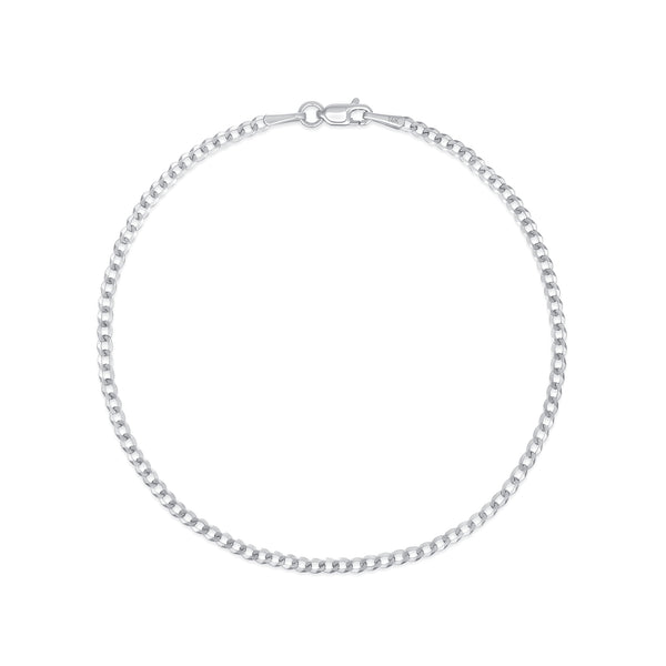 2mm 14K White Gold Cuban Bracelet