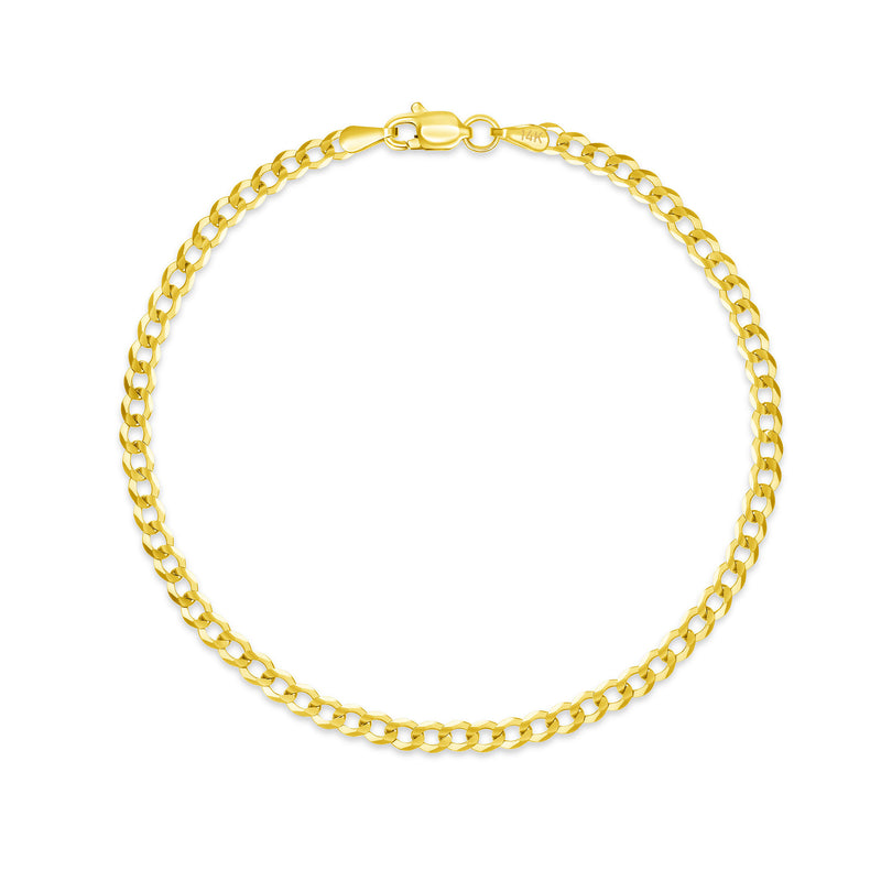 3mm 14K Cuban Bracelet