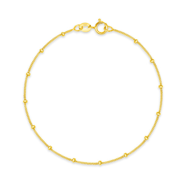 1.2mm 14K Cuban Ball Bracelet