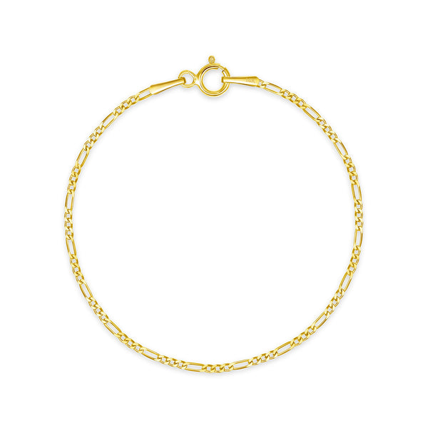 1.5mm 14K Figaro Bracelet