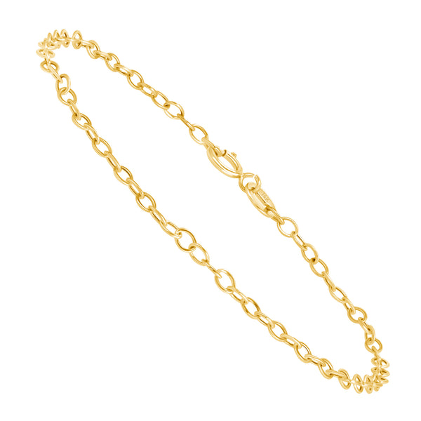 1.4mm 14K Hollow Rolo Bracelet