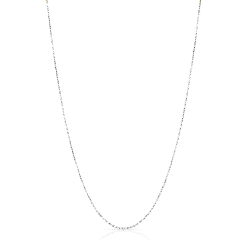 0.7mm 14K White Gold Box Chain