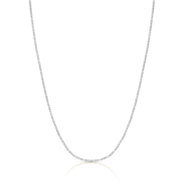 0.8mm 14K White Gold Box Chain