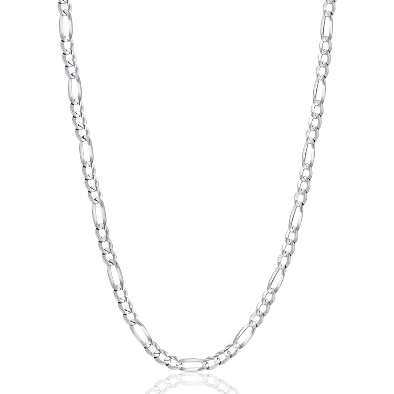 3mm White Gold Figaro Chain