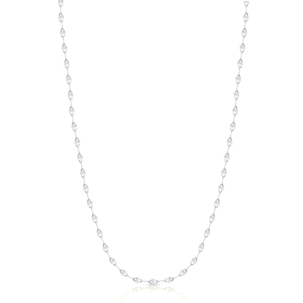 1.5mm 14K White Gold Hammer Chain