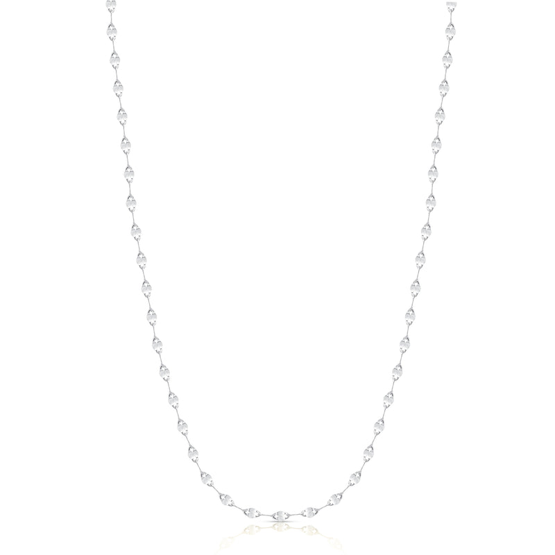 1.5mm 14K White Gold Hammer Chain