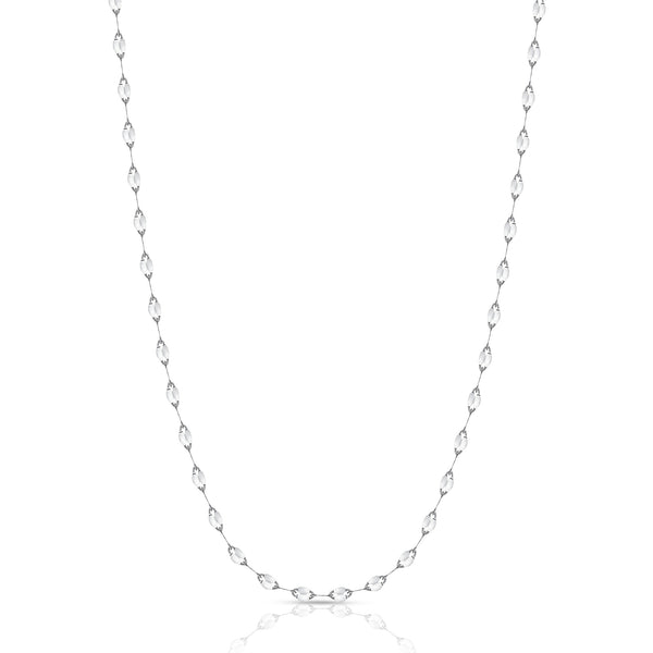 1.9mm 14K White Gold Hammer Chain