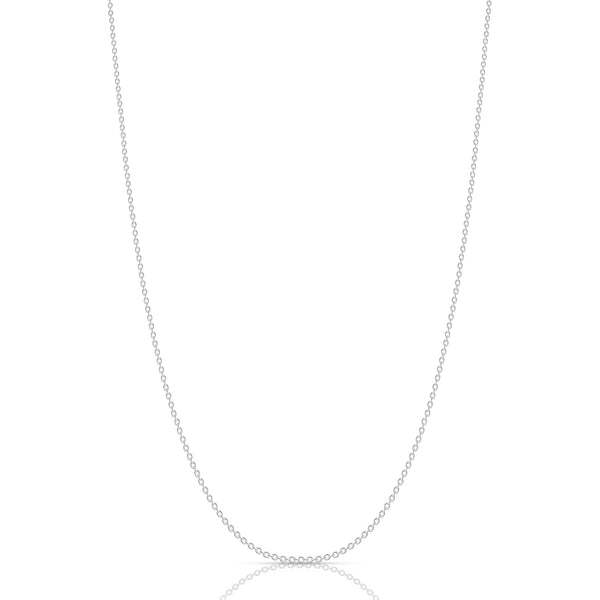 1mm 14K White Gold Rolo Chain