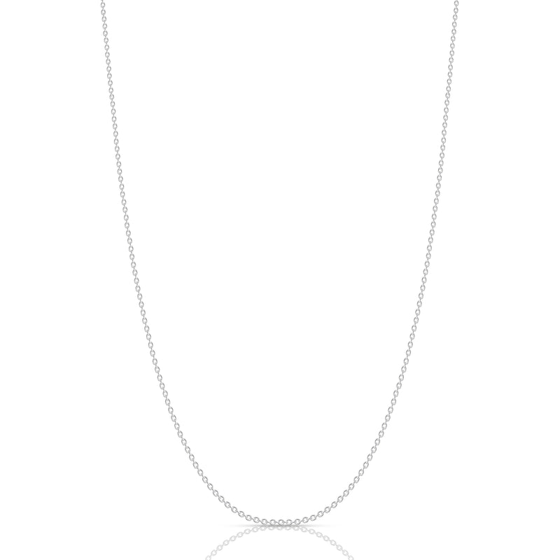 1mm 14K White Gold Rolo Chain