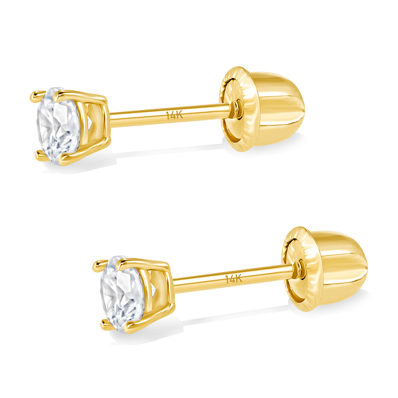 3mm 14K CZ Studs