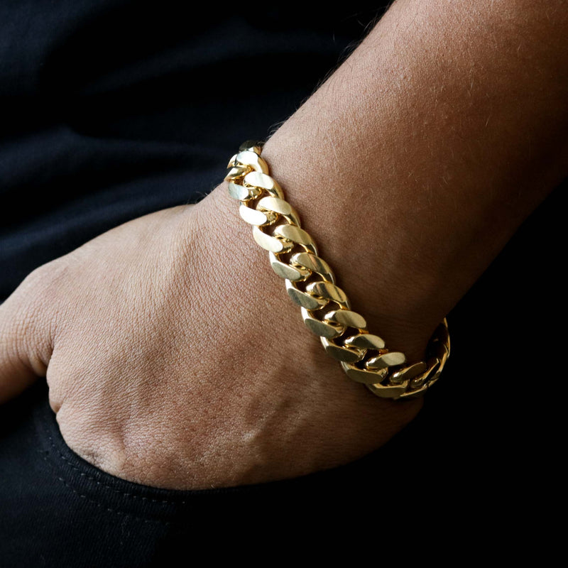 300g Solid Gold Handmade Cuban Link Bracelets | Man gold bracelet design,  Mens bracelet gold jewelry, Mens jewelry bracelet silver