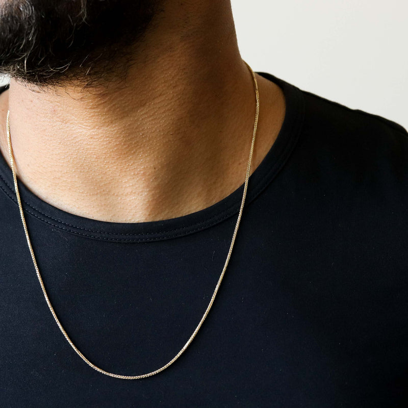 18k Gold Filled 1mm Thickness Dots Ball Chain Necklace | luxususa.net